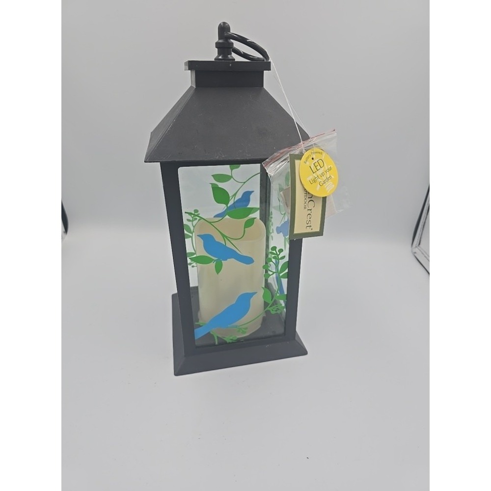 New Birds Light‎ Up Candle Lantern Memorial Night Light Porch Deck